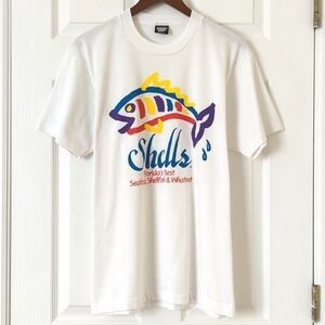 Screen Stars Best 80's Vintage Shells Florida Short Sleeve Crew T-shirt White L
